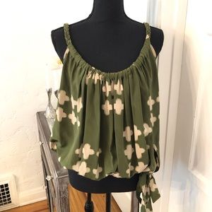 L.A.M.B Gorgeous Green Silk Top